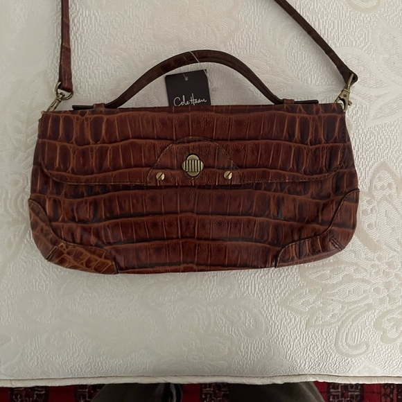 Cole Haan Baguette Brandy Aerin Croco Print Bag. Classic-NWT - Picture 3 of 12